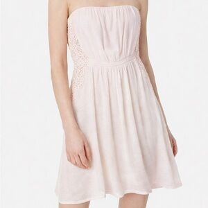 Maje Strapless Lace Mini Dress Blush Pink Size 1 Small